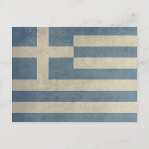 Postal Bandera griega vintage