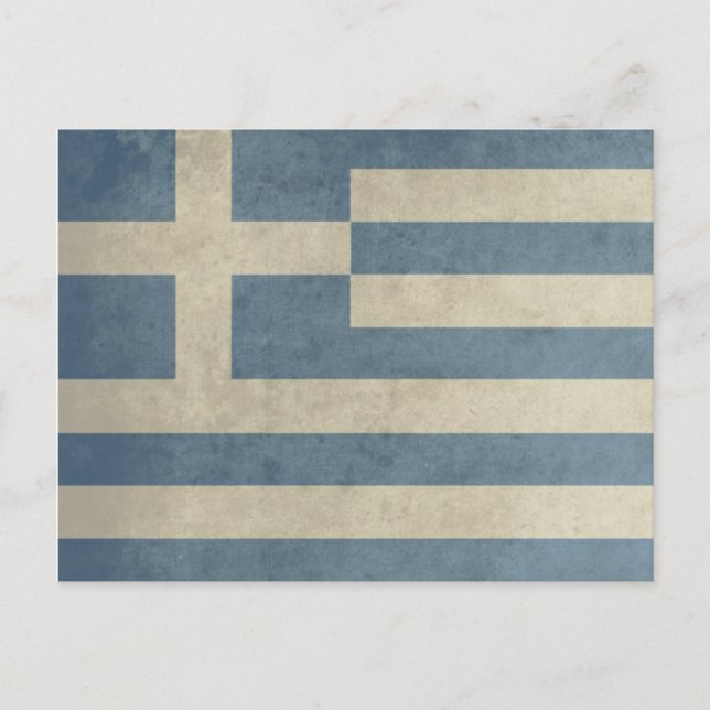 Postal Bandera griega vintage (Anverso)
