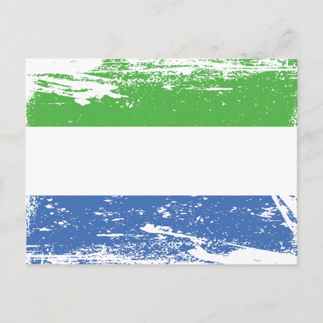 Postal Bandera Grunge de Sierra Leona (Anverso)