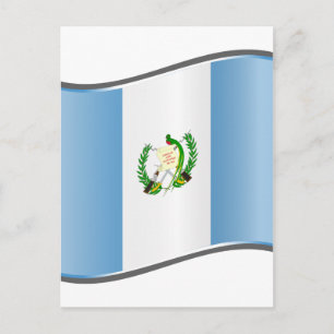 Postal Bandera guatemalteca ondulada