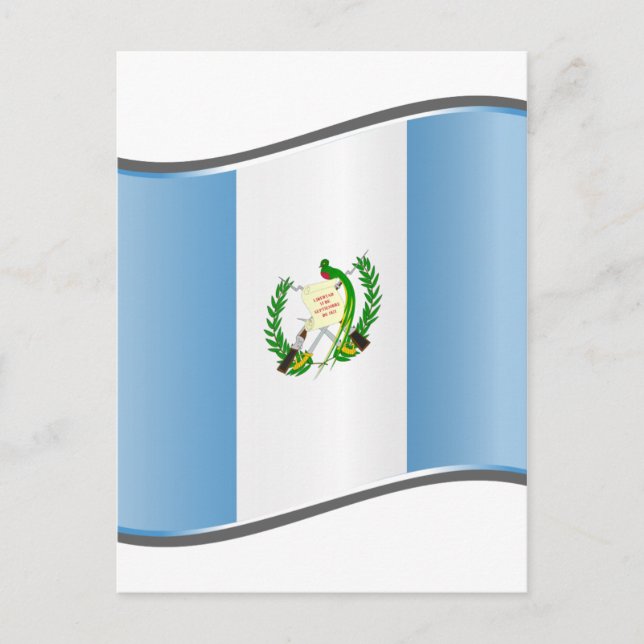 Postal Bandera guatemalteca ondulada (Anverso)