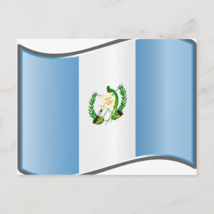 Postal Bandera guatemalteca ondulada