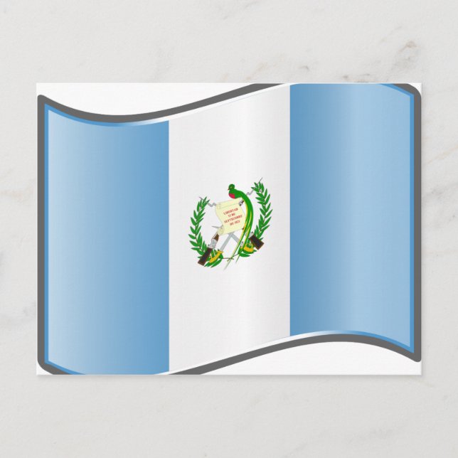 Postal Bandera guatemalteca ondulada (Anverso)