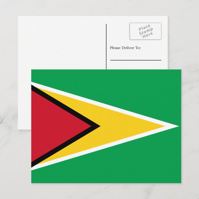Postal Bandera guyanesa, bandera de Guyana (Anverso / Reverso)