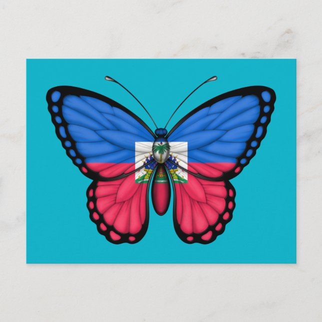 Postal Bandera haitiana de la mariposa (Anverso)
