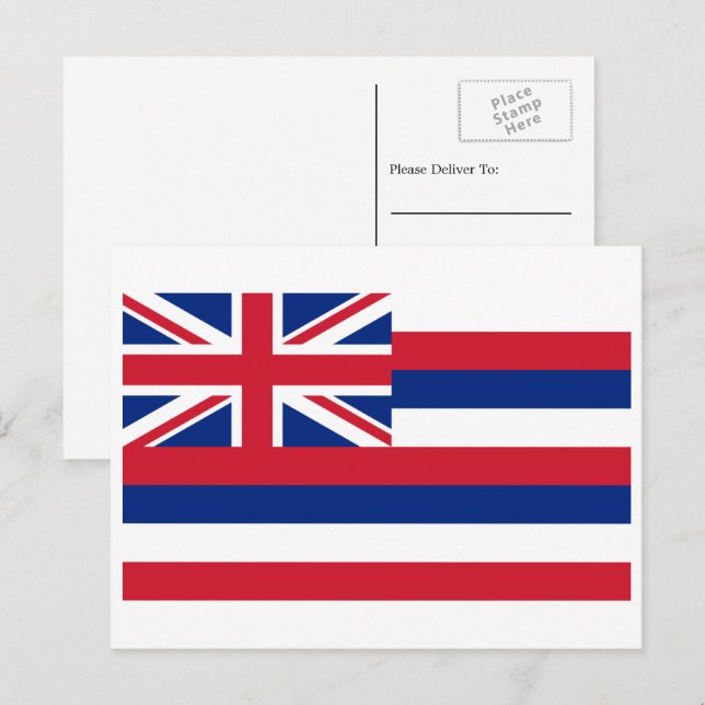 Postal Bandera hawaiana, bandera de Hawái (Anverso / Reverso)