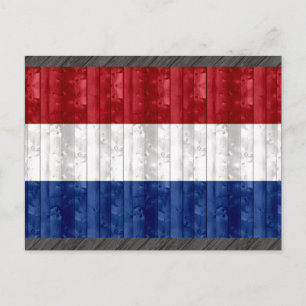 Postal Bandera holandesa de madera