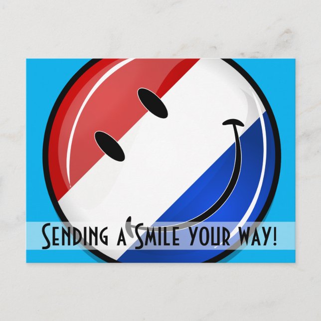 Postal Bandera holandesa sonriente (Anverso)