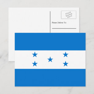 Postal Bandera hondureña, bandera de Honduras