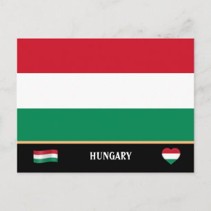 Postal Bandera húngara y viaje por Hungría / Hungría