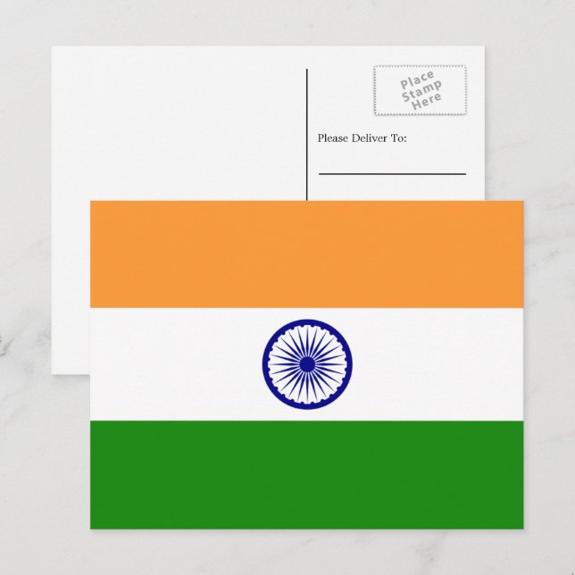 Postal Bandera india, Bandera de la India (Anverso / Reverso)