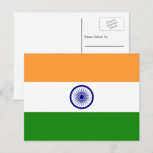 Postal Bandera india, bandera de la India