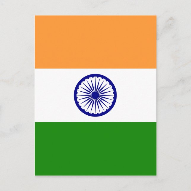 Postal Bandera india - Imagen de alta calidad (Anverso)