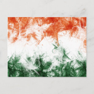 Postal Bandera india Resumen azafrán verde