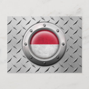 Postal Bandera industrial indonesia con gráfico de acero