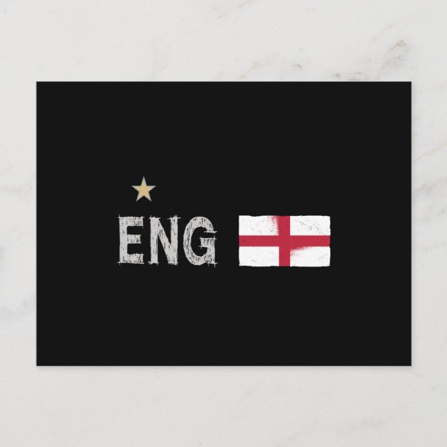Postal Bandera inglesa del hincha de fútbol de Inglaterra (Anverso)