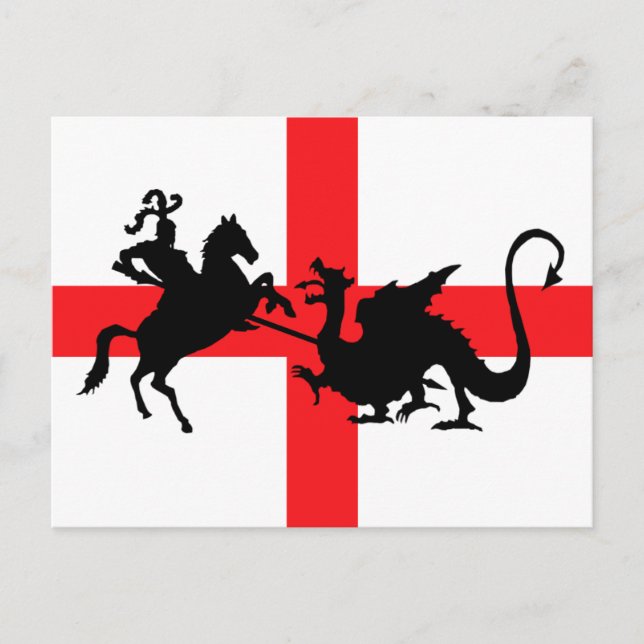 Postal Bandera inglesa George y el dragón (Anverso)