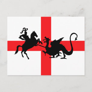 Postal Bandera inglesa George y el dragón