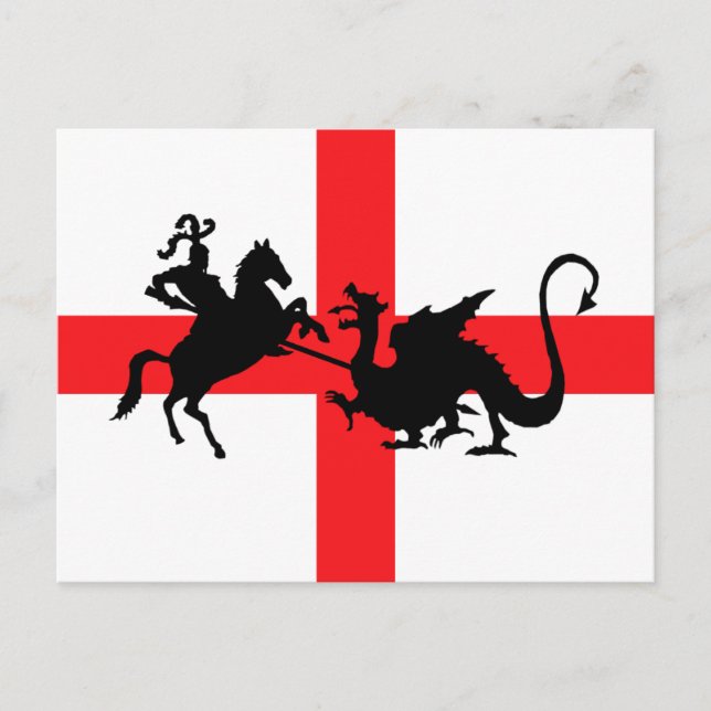 Postal Bandera inglesa George y el dragón (Anverso)