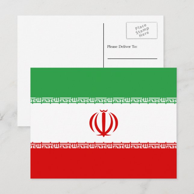 Postal Bandera iraní, Bandera de Irán (Anverso / Reverso)