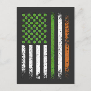 Postal Bandera irlandesa americana Bandera de Irlanda