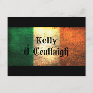Postal Bandera irlandesa de Kelly