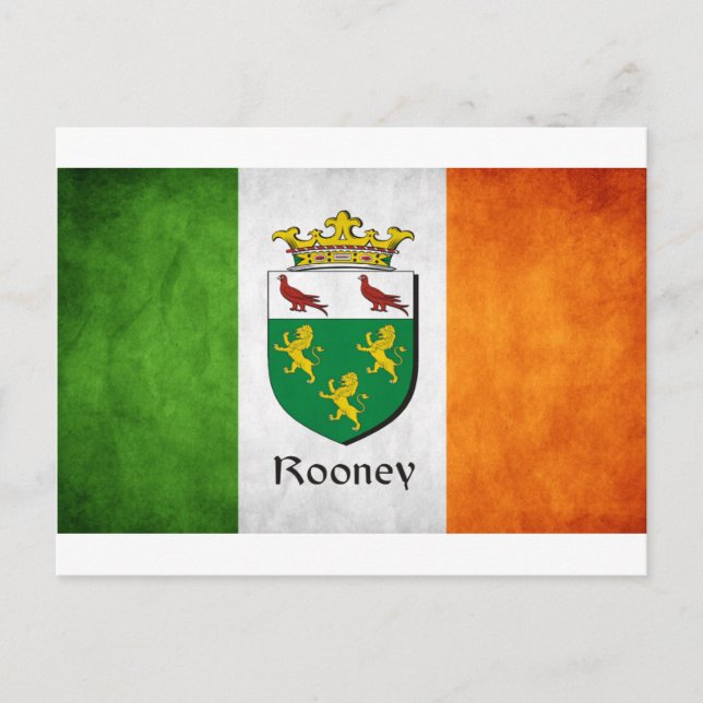 Postal Bandera irlandesa de Rooney (Anverso)