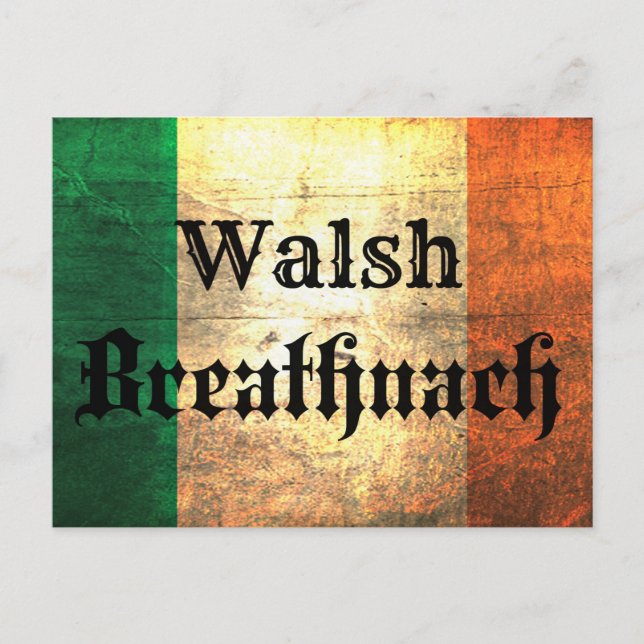 Postal Bandera irlandesa Walsh (Anverso)