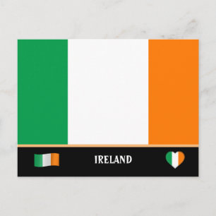 Postal Bandera irlandesa y viajes por Irlanda