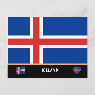 Postal Bandera islandesa y viajes a Islandia / Islandia
