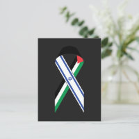 Bandera israelí y palestina cinta de la paz negra