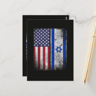 Postal Bandera israeloamericana Israel EE. UU. Raíces Amé
