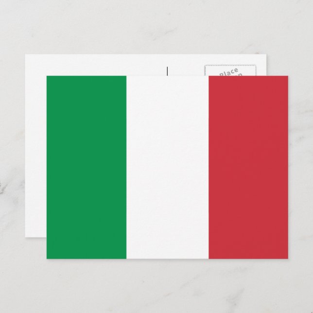 Postal Bandera italiana, bandera de Italia (Anverso / Reverso)
