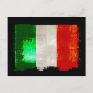 Postal Bandera italiana ondulada estilo retro vintage ita
