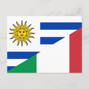 Postal Bandera italiana uruguaya