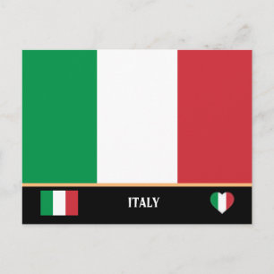Postal Bandera italiana y viajes por países italianos / I