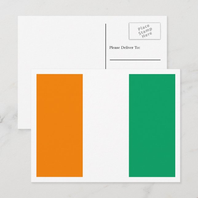 Postal Bandera Ivoriana, Bandera de Côte d'Ivoire (Anverso / Reverso)