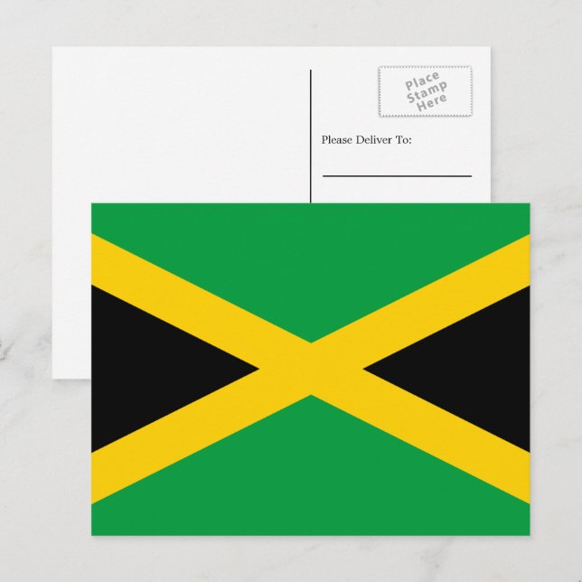 Postal Bandera jamaiquina, bandera de Jamaica (Anverso / Reverso)