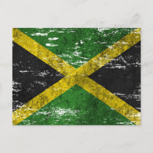 Postal Bandera jamaiquina espantada y rota