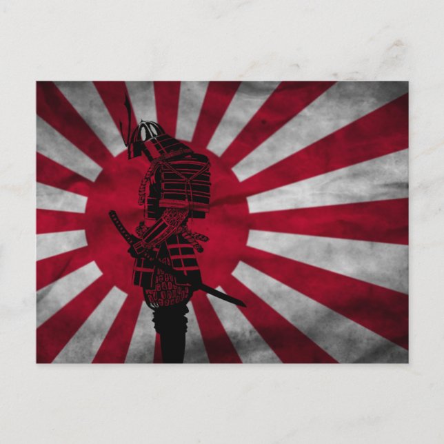 Postal Bandera japonesa samurai (Anverso)