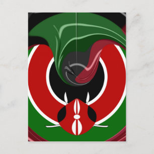 Postal Bandera keniana fluida: Un diseño moderno