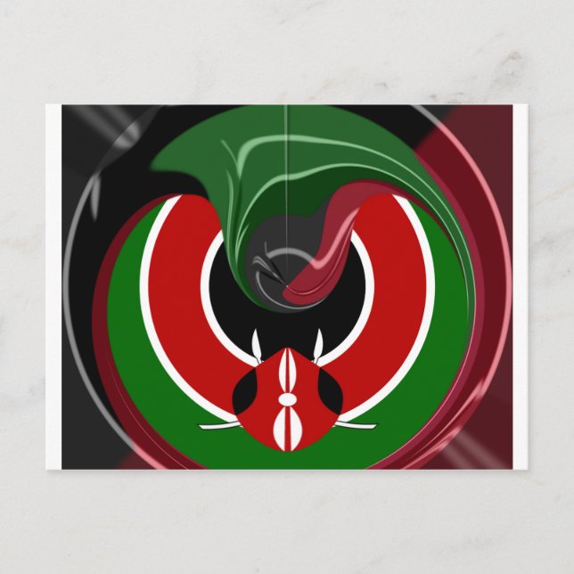 Postal Bandera keniana fluida: Un diseño moderno (Anverso)