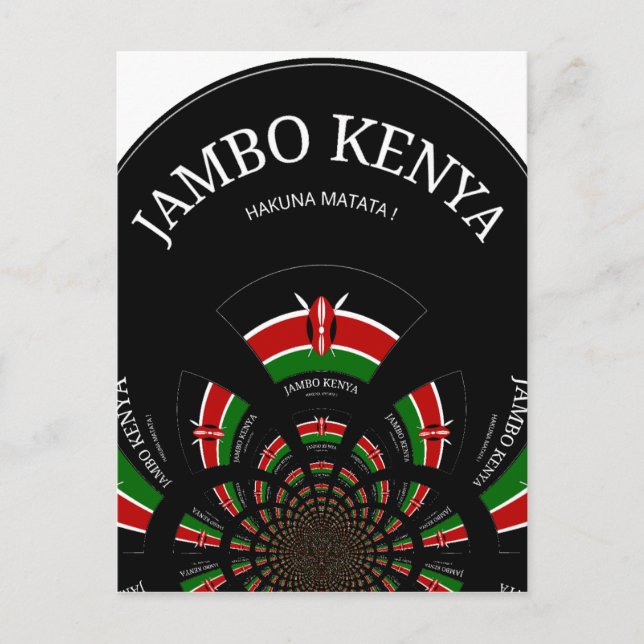 Postal Bandera keniana inspiró arte de bienvenida a Jambo (Anverso)