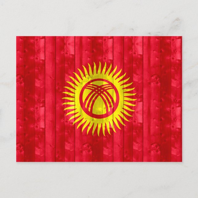 Postal Bandera kirguisa de madera (Anverso)