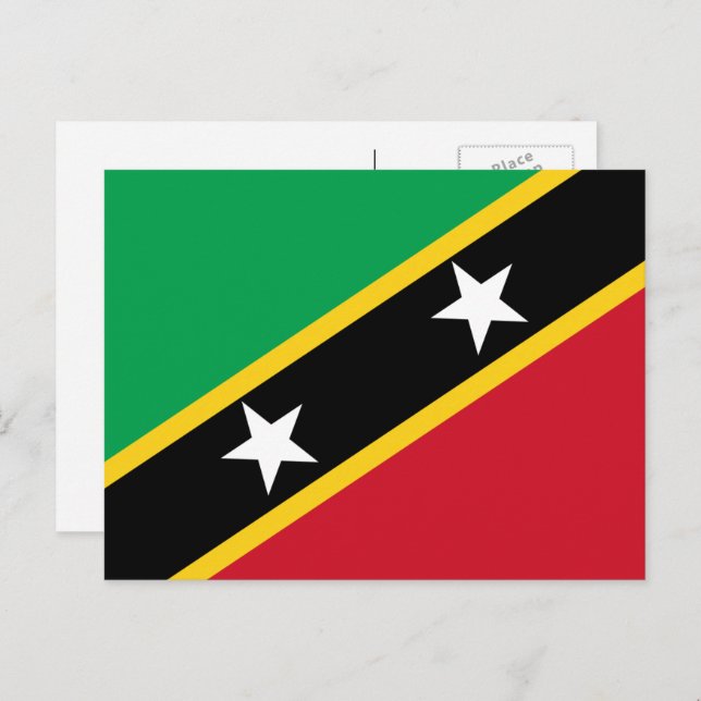 Postal Bandera kitana/nevisiana, Saint Kitts y Nevis (Anverso / Reverso)