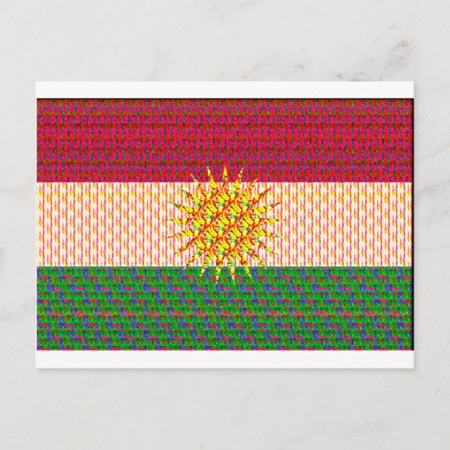 Postal Bandera kurda psicodélica (Anverso)