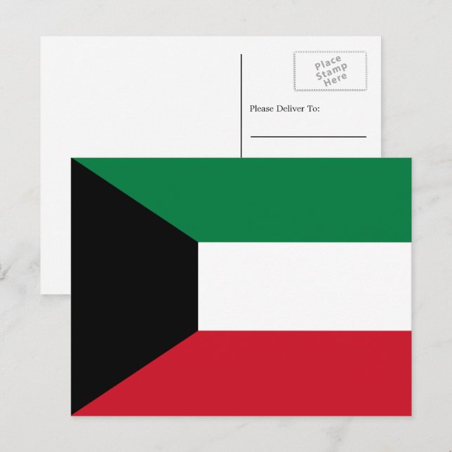 Postal Bandera kuwaití, bandera de Kuwait (Anverso / Reverso)