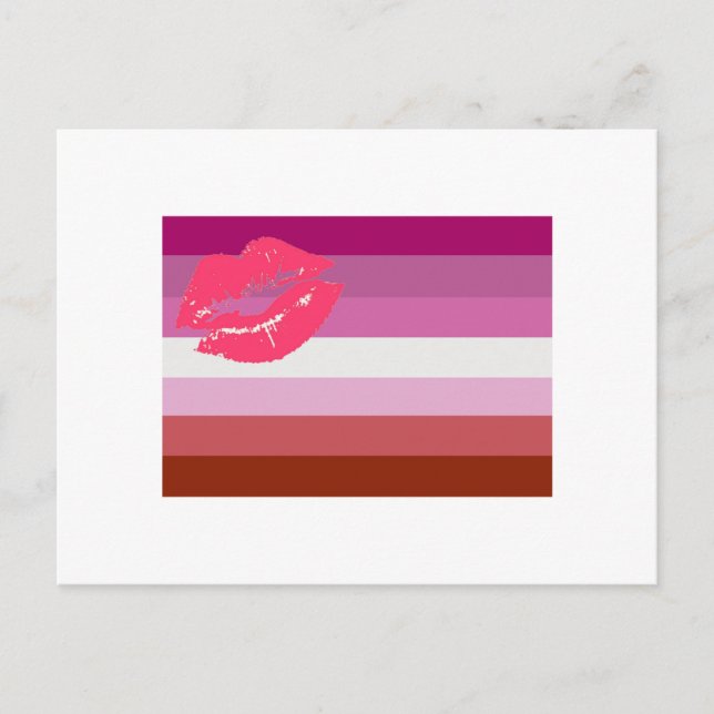 POSTAL BANDERA LESBIANA ORIGINAL (Anverso)