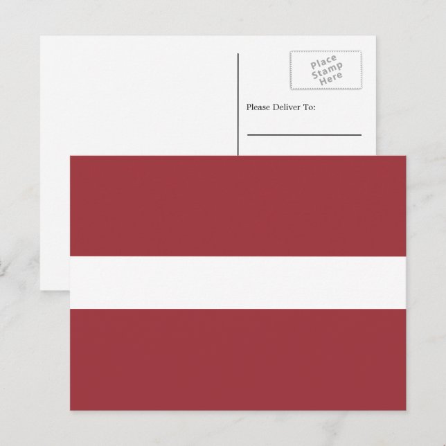 Postal Bandera Letona, Bandera de Letonia (Anverso / Reverso)