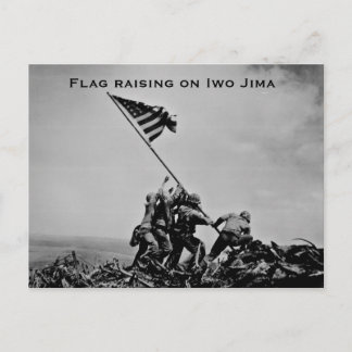 Postal Bandera levantándose en Iwo Jima